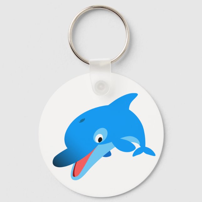 Niedlich Jumping Cartoon Dolphin Schlüsselanhänger (Vorderseite)