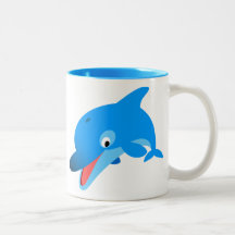 Niedlich Jumping Cartoon Dolphin Tasse