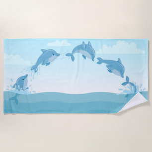 Niedlich Jumping Delphins Strandtuch