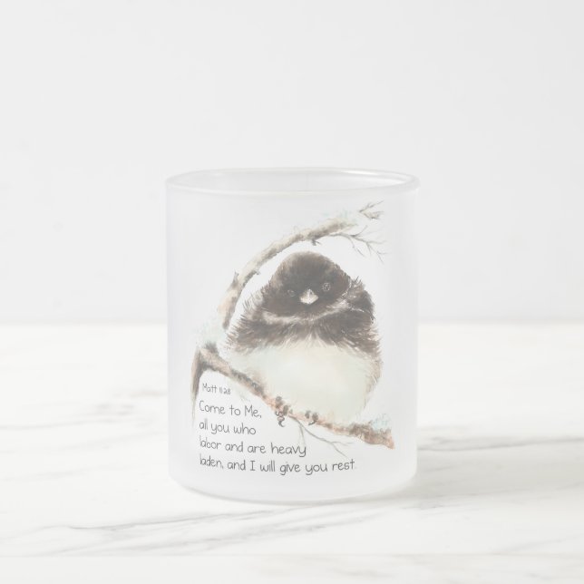 Niedlich Junco Bird, Scripture, Matt 11:28, Erholu Mattglastasse (Mittel)
