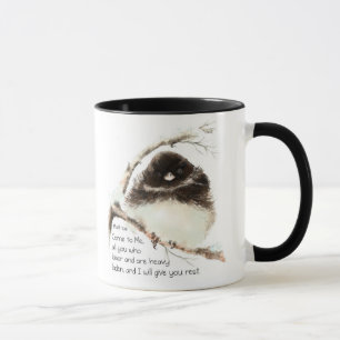 Niedlich Junco Bird, Scripture, Matt 11:28, Erholu Tasse