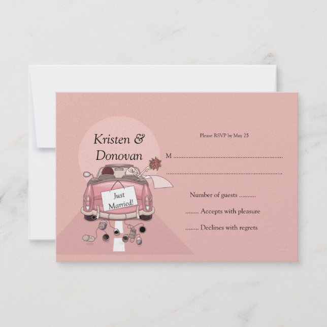 Niedlich Just Married UAWG RSVP Karte (Vorderseite)
