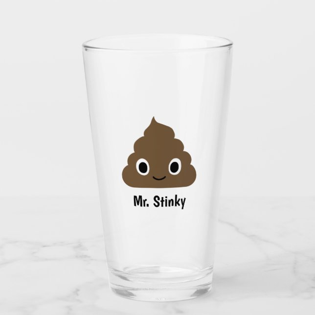 Niedlich kacken Sie Emoji personalisierten Glas (Vorderseite)