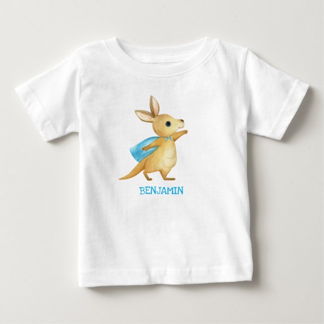 Niedlich Kangaroo - individuelles Baby Name Top Ts (Vorderseite)