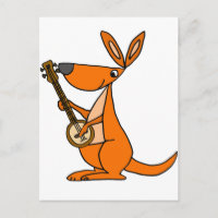 Niedlich Kangaroo Spielen Banjo Cartoon