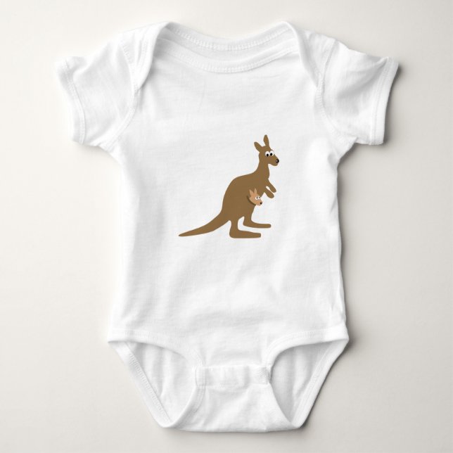 Niedlich Kangaroo und Joey Baby Strampler (Vorderseite)