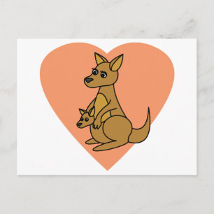 Niedlich Kangaroo und Joey Postkarte