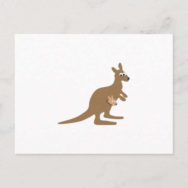 Niedlich Kangaroo und Joey Postkarte (Vorderseite)