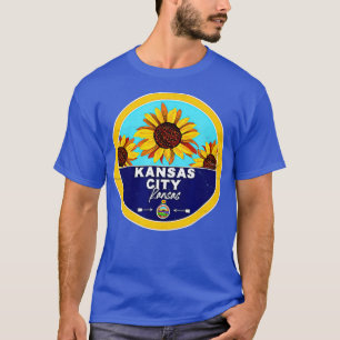 Niedlich Kansas City Kansas KS Sonnenblumen Abzeic T-Shirt