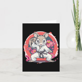 Niedlich Karate Eichhörnchen Lotus Blume Mixed Mar Karte