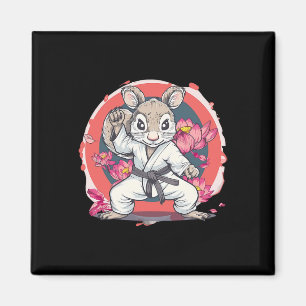 Niedlich Karate Eichhörnchen Lotus Blume Mixed Mar Magnet