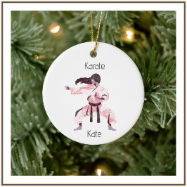 Niedlich Karate Girl Martial Arts Keramik Ornament