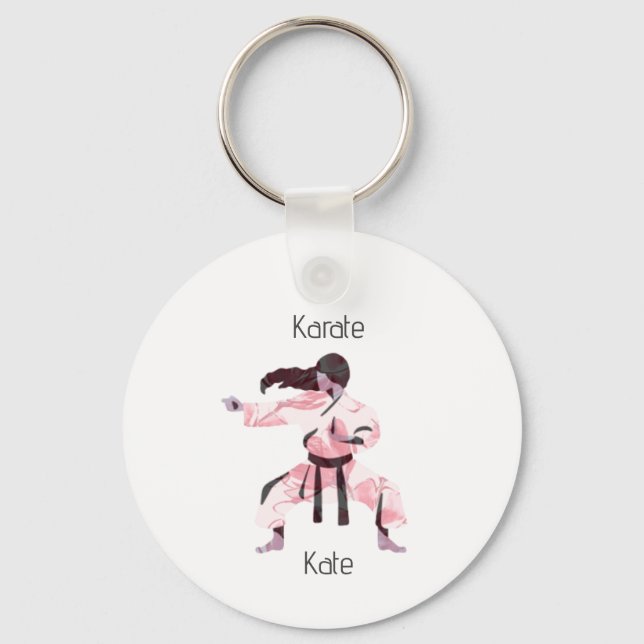 Niedlich Karate Girl Martial Arts Schlüsselanhänger (Vorderseite)