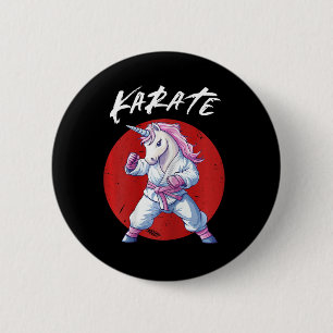Niedlich Karate Kid Unicorn Frauenkämpfer Button