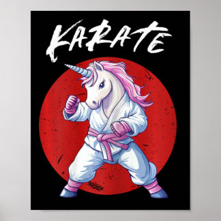 Niedlich Karate Kid Unicorn Frauenkämpfer Poster