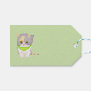 Niedlich Katie Kitten Grün Geschenkanhänger