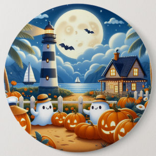 Niedlich, kautisches/kstenförmiges Halloween-Geist Button