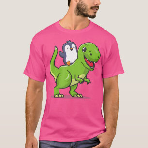 Niedlich Kawai Kids Dinosaur Penguin Lover T-Shirt