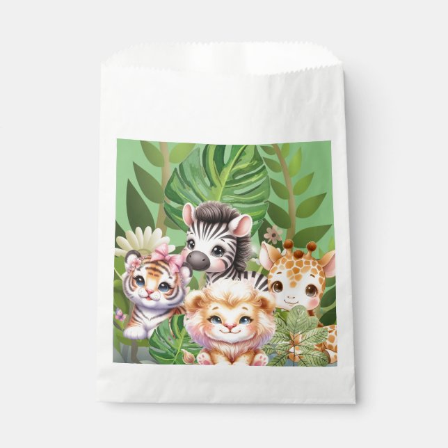 Niedlich Kawaii African Safari Jungle Geschenktütchen (Vorderseite)