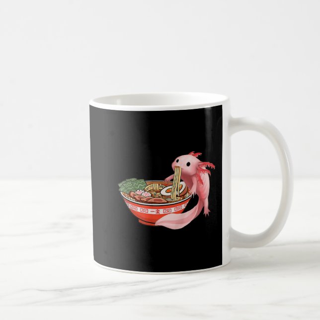 Niedlich Kawaii Anime Axolotl Japanisch Ramen Nood Kaffeetasse (Rechts)