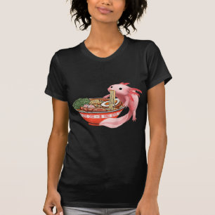 Niedlich Kawaii Anime Axolotl Japanisch Ramen Nood T-Shirt
