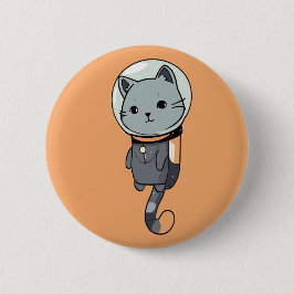 Niedlich Kawaii Astronaut Kitten Button