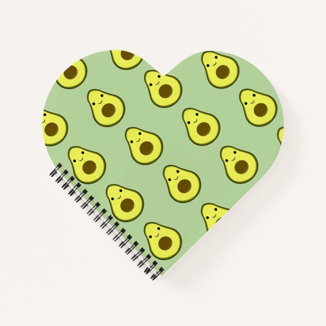 Niedlich Kawaii Avocado Notizbuch (Vorderseite)