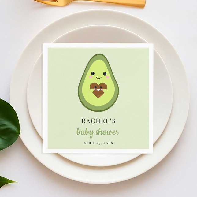 Niedlich Kawaii Avocado Pregnant Baby Shower Fiest Serviette (Von Creator hochgeladen)