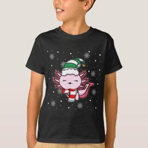 Niedlich Kawaii Axolotl Elf Weihnachtsfeierlichkei T-Shirt