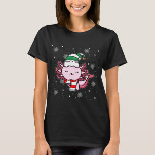 Niedlich Kawaii Axolotl Elf Weihnachtsfeierlichkei T-Shirt