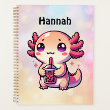 Niedlich Kawaii Axolotl mit Bubble Tee Personalisi