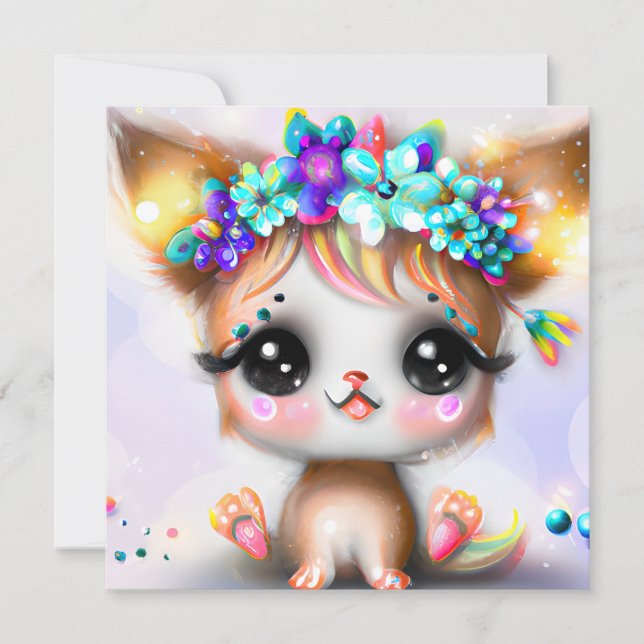 Niedlich Kawaii Baby Chihuahua Feiertagskarte (Vorderseite)