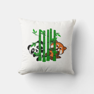 Niedlich Kawaii Baby Panda und Red Panda Bamboo Pe Kissen