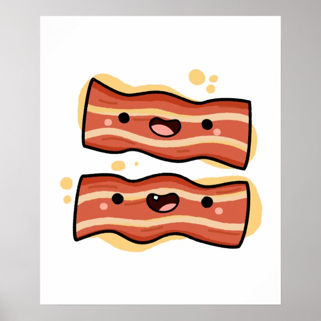 Niedlich Kawaii Bacon Strips Poster (Vorne)