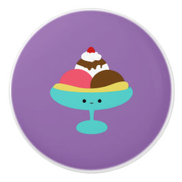 Niedlich Kawaii Banana Split Keramikknauf