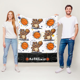 Niedlich Kawaii Basketball Gopher Print Fleecedecke