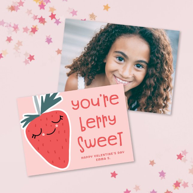 Niedlich Kawaii Berry Sweet Classroom Valentine Fo Mitteilungskarte (Von Creator hochgeladen)