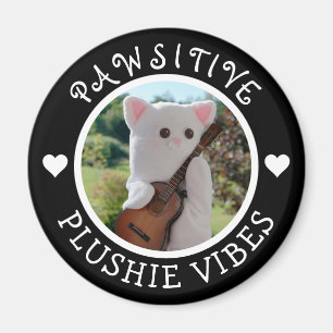 Niedlich Kawaii Black Pawsitive Plushie Vibes Foto Magnet