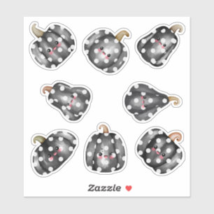 Niedlich Kawaii Black Punkt Pumpkins Fall Hallowee Aufkleber