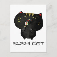 Niedlich Kawaii Black Sushi Cat