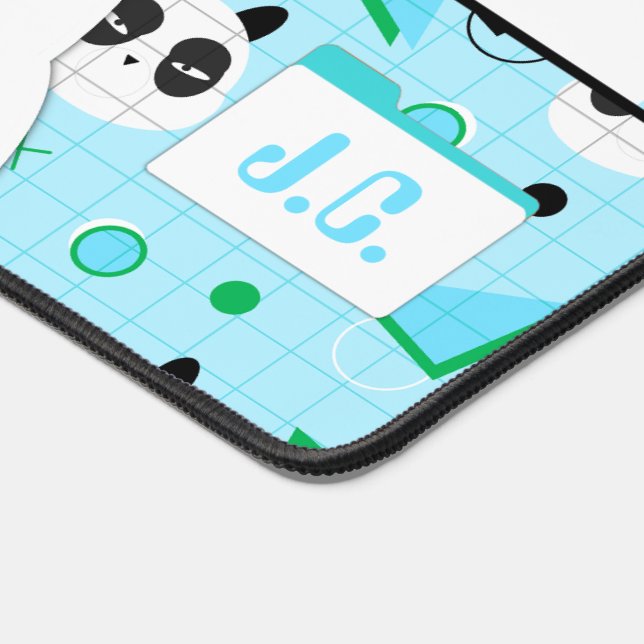 Niedlich Kawaii Blue Panda Bear Schreibtischunterlage (Ecke)