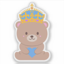 Niedlich Kawaii Blue Pink Royal Prince Bear