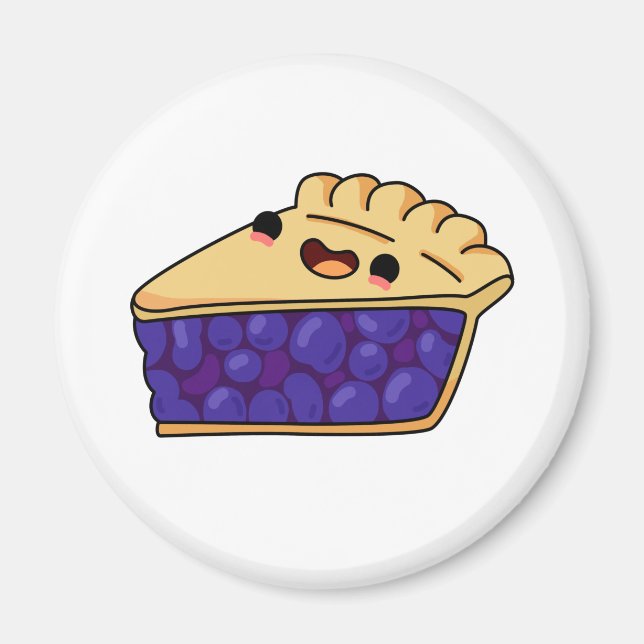 Niedlich Kawaii Blueberry Pie Magnet (Vorne)