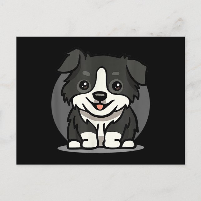 Niedlich Kawaii Border Collie Chibi Postkarte (Vorderseite)
