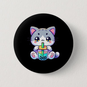 Niedlich Kawaii Bubble Teekatze Japanisch Kitten A Button