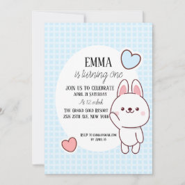 Niedlich Kawaii Bunny 1. Geburtstag Einladung