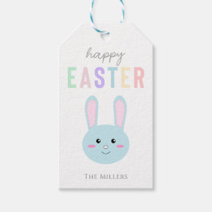 Niedlich Kawaii Bunny Blue Happy Osterzeit Modern Geschenkanhänger