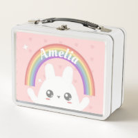 Niedlich Kawaii Bunny und Rainbow Personalisiert