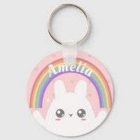 Niedlich Kawaii Bunny und Rainbow Personalisiert