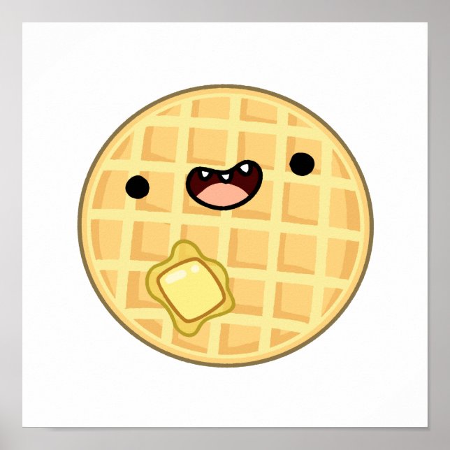 Niedlich Kawaii Butter Waffle Poster (Vorne)